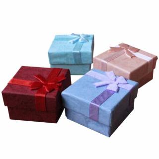 New 2PC 4X4cm High Quality Jewery Organizer Box Rings Storage Box Smal_1